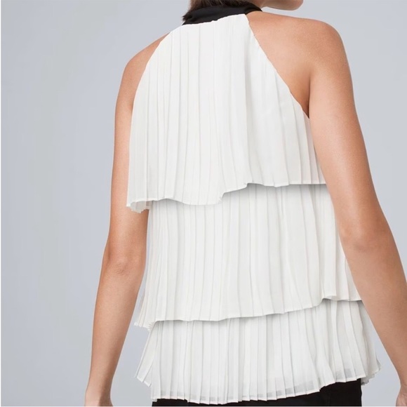 White House Black Market SL Pleated Bow Halter Size 14 NWT - Picture 2 of 9